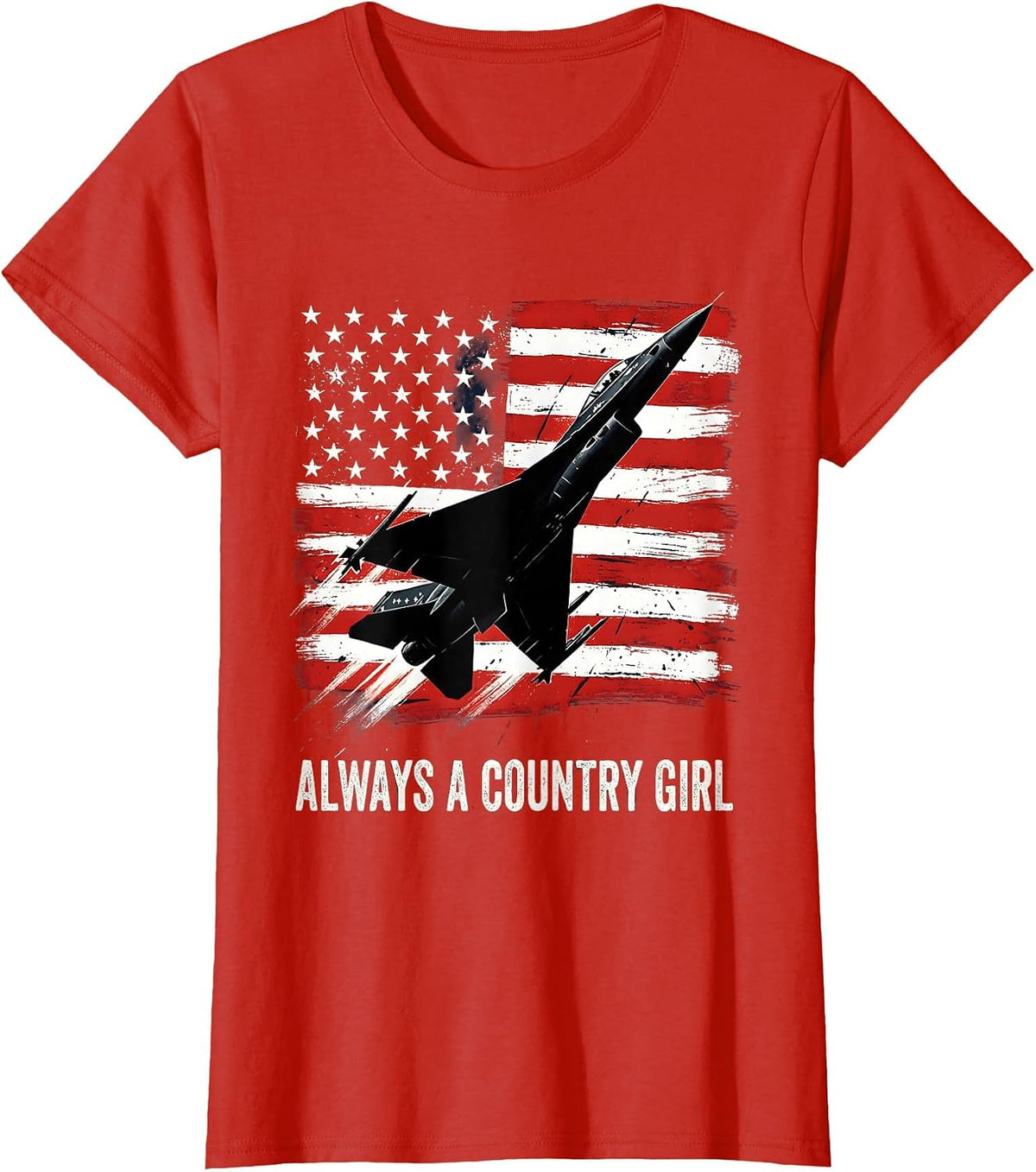 Always a Country Girl Music Lover Design T-Shirt - Red