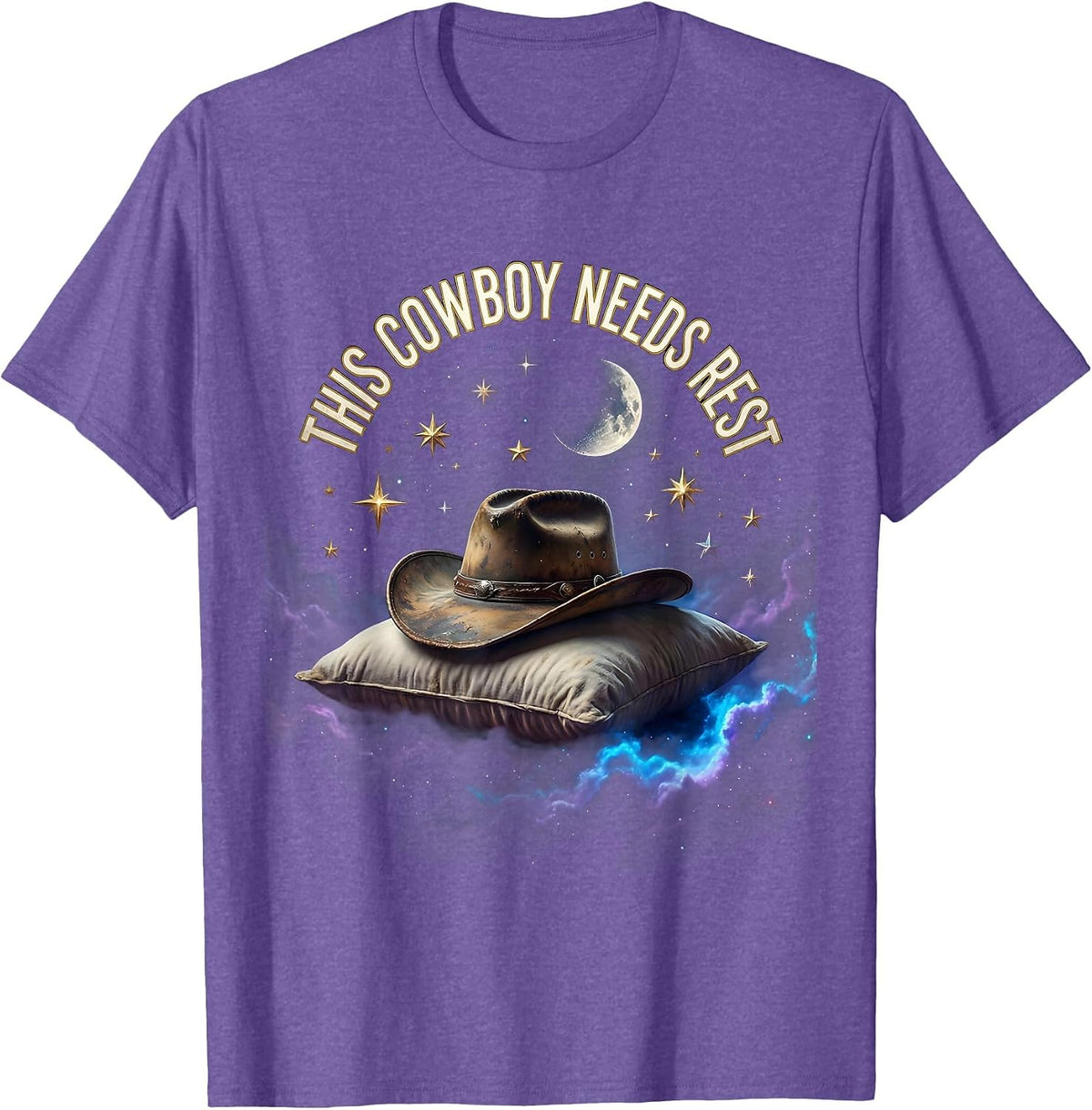 Men's This Cowboy Needs Rest Funny Western Design T-Shirt - Purple Heather