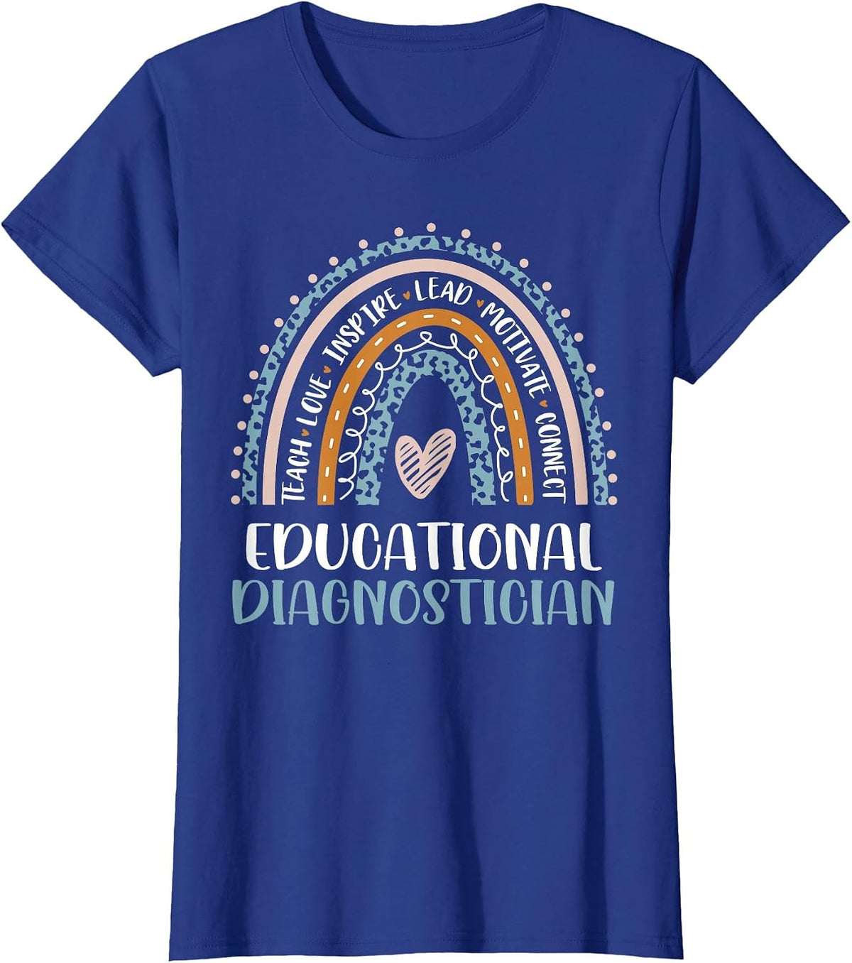 Educational Diagnostician Teacher Leopard Appreciation T-Shirt - Royal Blue