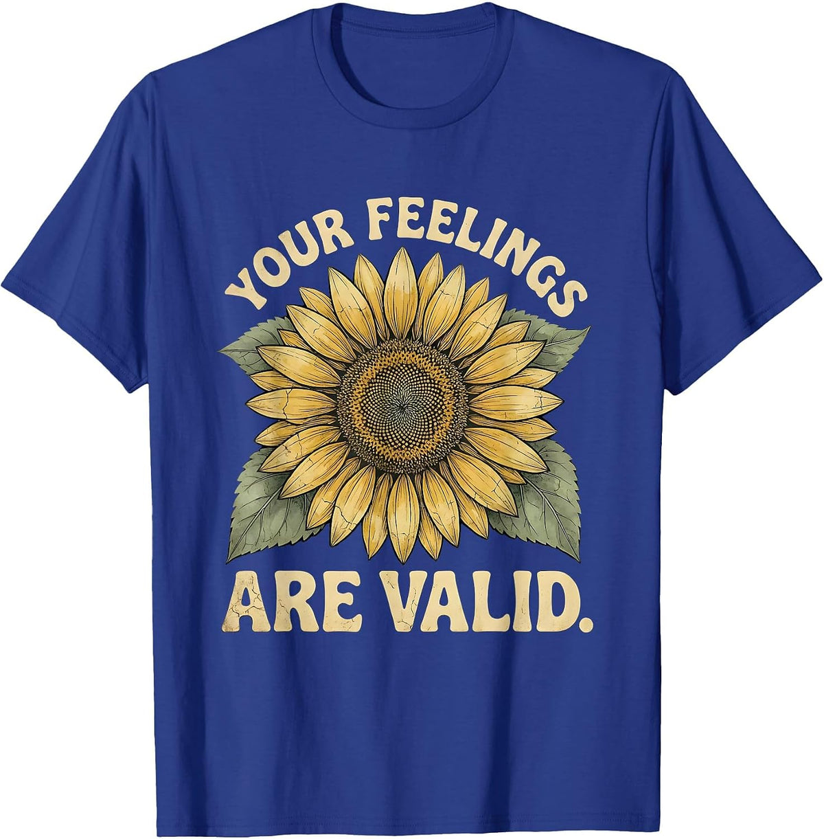 Men's Your Feelings Are Valid School Counselor Design T-Shirt - Royal Blue