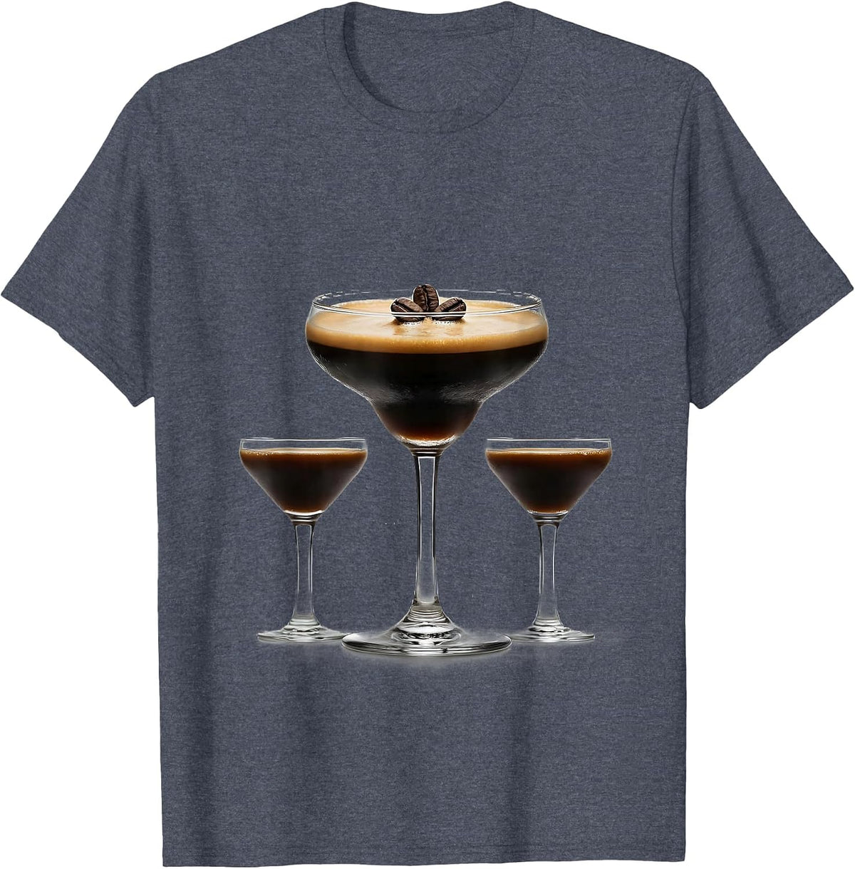 Espresso Martini Minimalist Bartender Cocktail Humor T-Shirt - Heather Blue