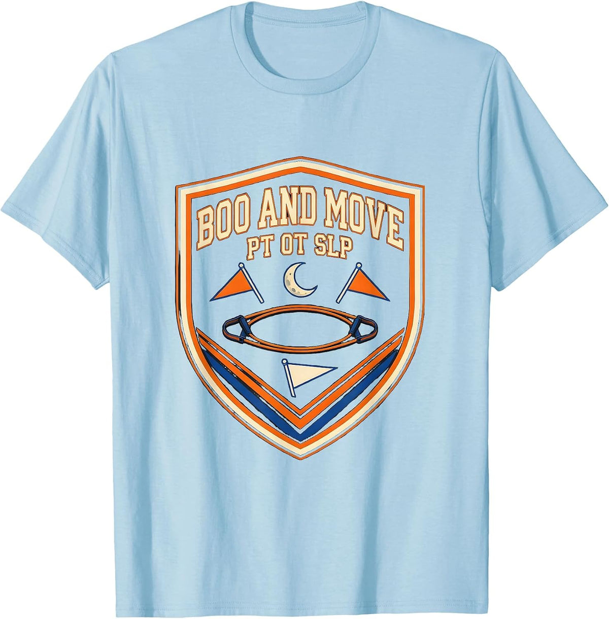 Men's Boo And Move PT OT SLP Halloween Therapy Squad Costume T-Shirt - Baby Blue