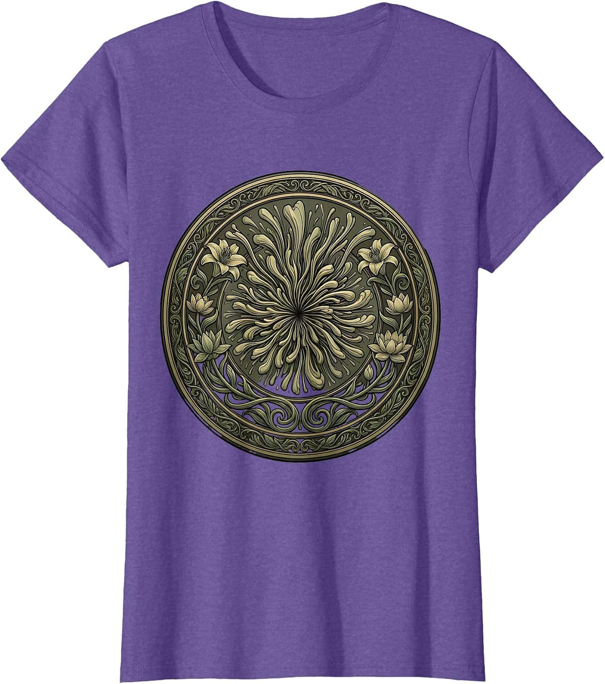 Women's Library Stamp Ink Burst Graphic Design T-Shirt - Purple Heather