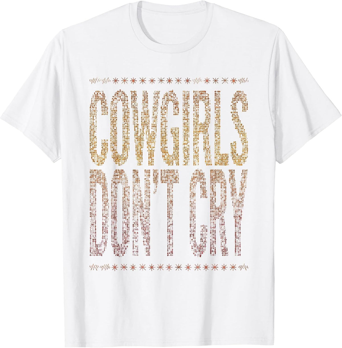 Men's Cowgirls Don't Cry Western Design T-Shirt - White