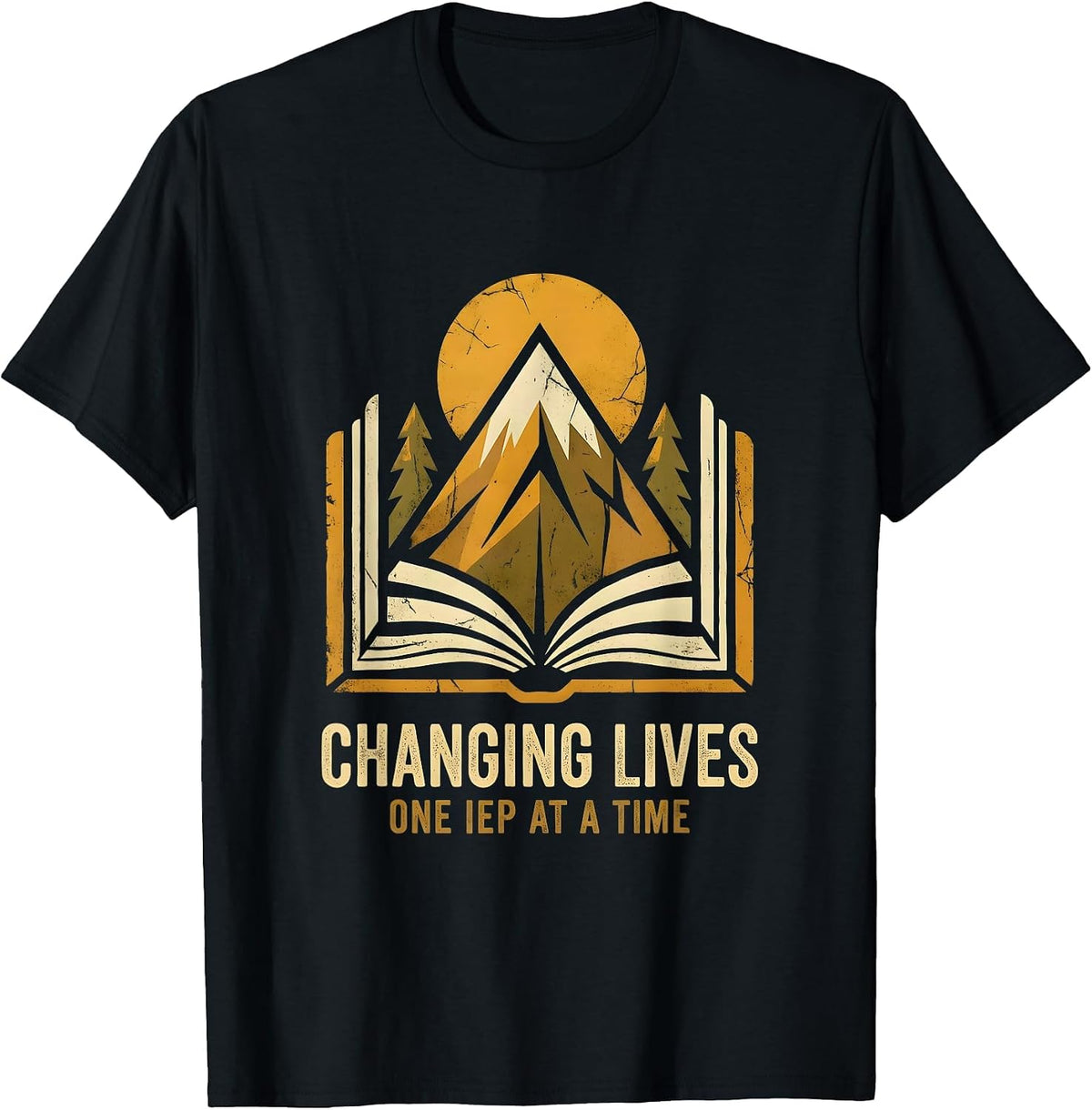 Men's Changing Lives One IEP At A Time Sped Teacher T-Shirt - Black