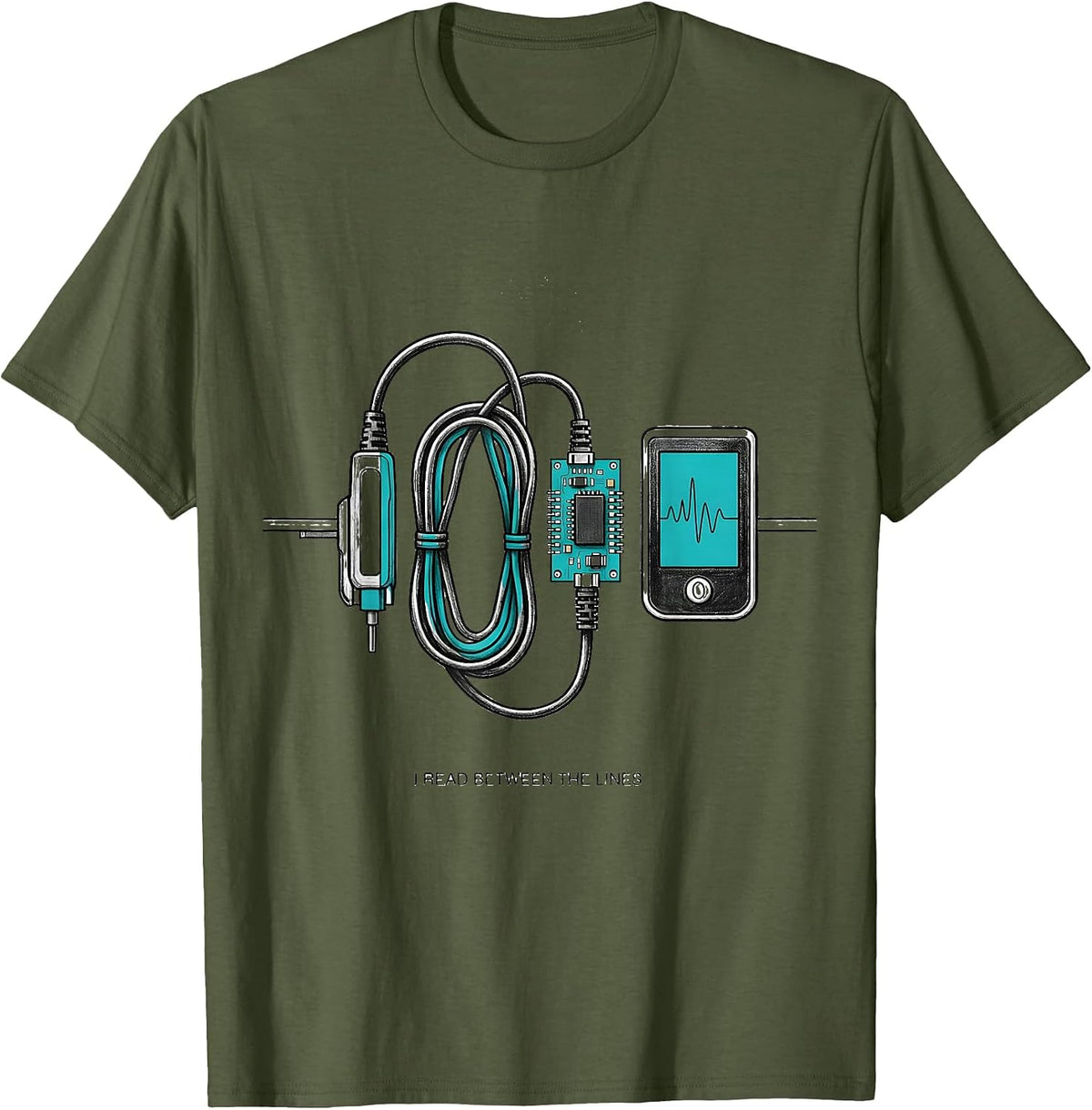 Men's I Read Between The Lines Funny Respiratory Therapist RT T-Shirt - Olive Green