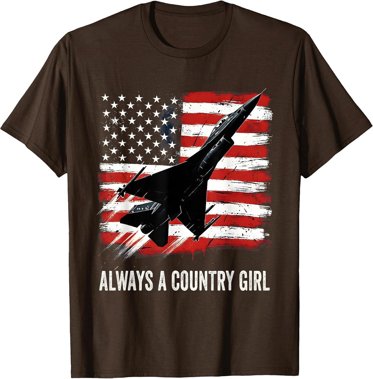 Always a Country Girl Music Lover Design T-Shirt - Brown