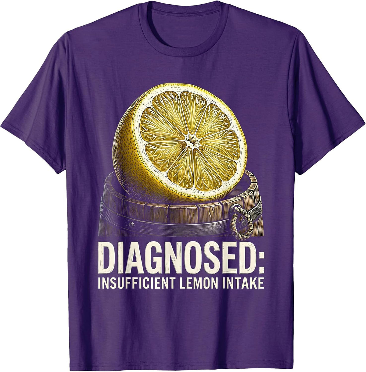 Men's Diagnosed: Insufficient Lemon Intake Funny Pirate Dad Humor T-Shirt - Purple