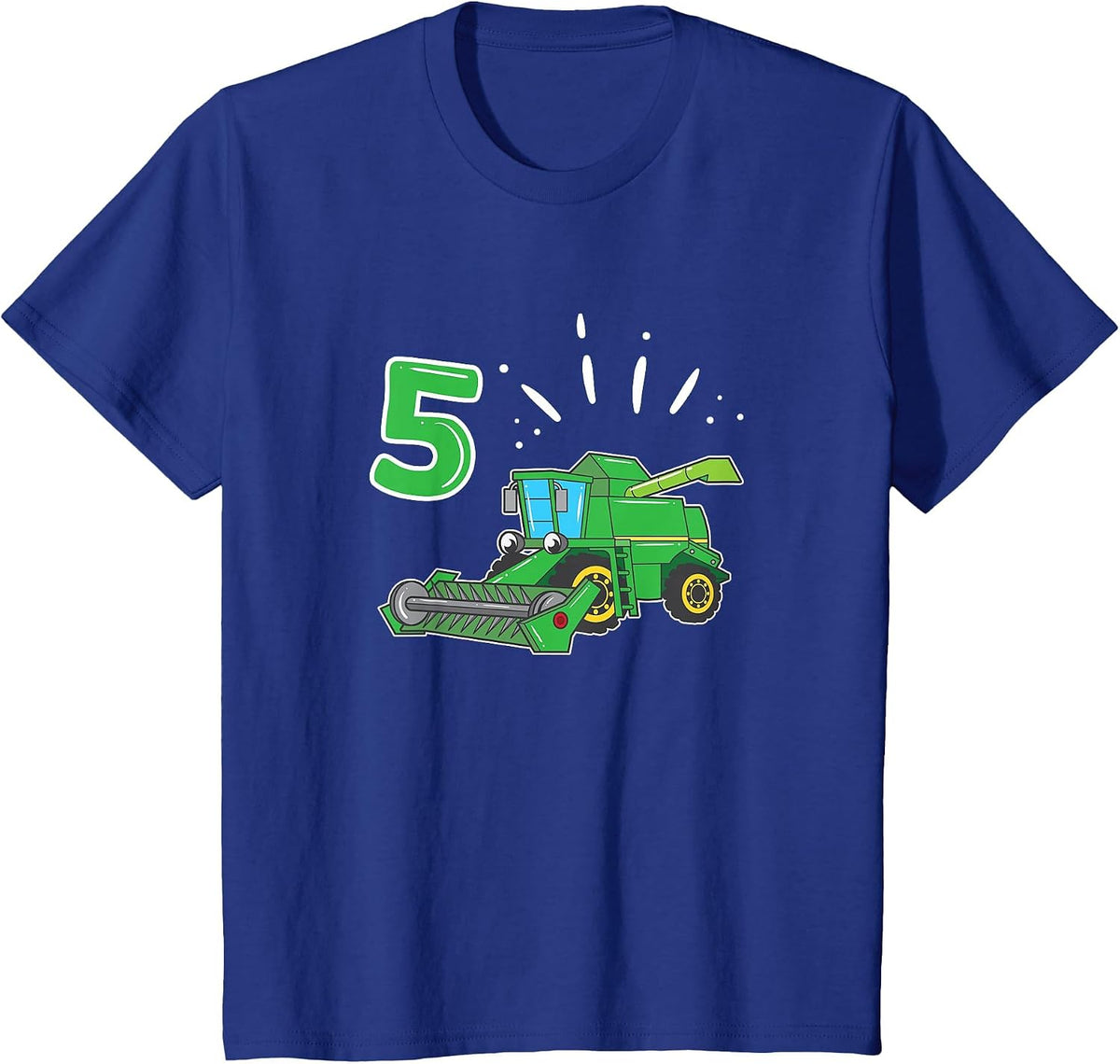 Farmer Bauer Combine Harvester 5 Years Children's Birthday T-Shirt - Royal Blue