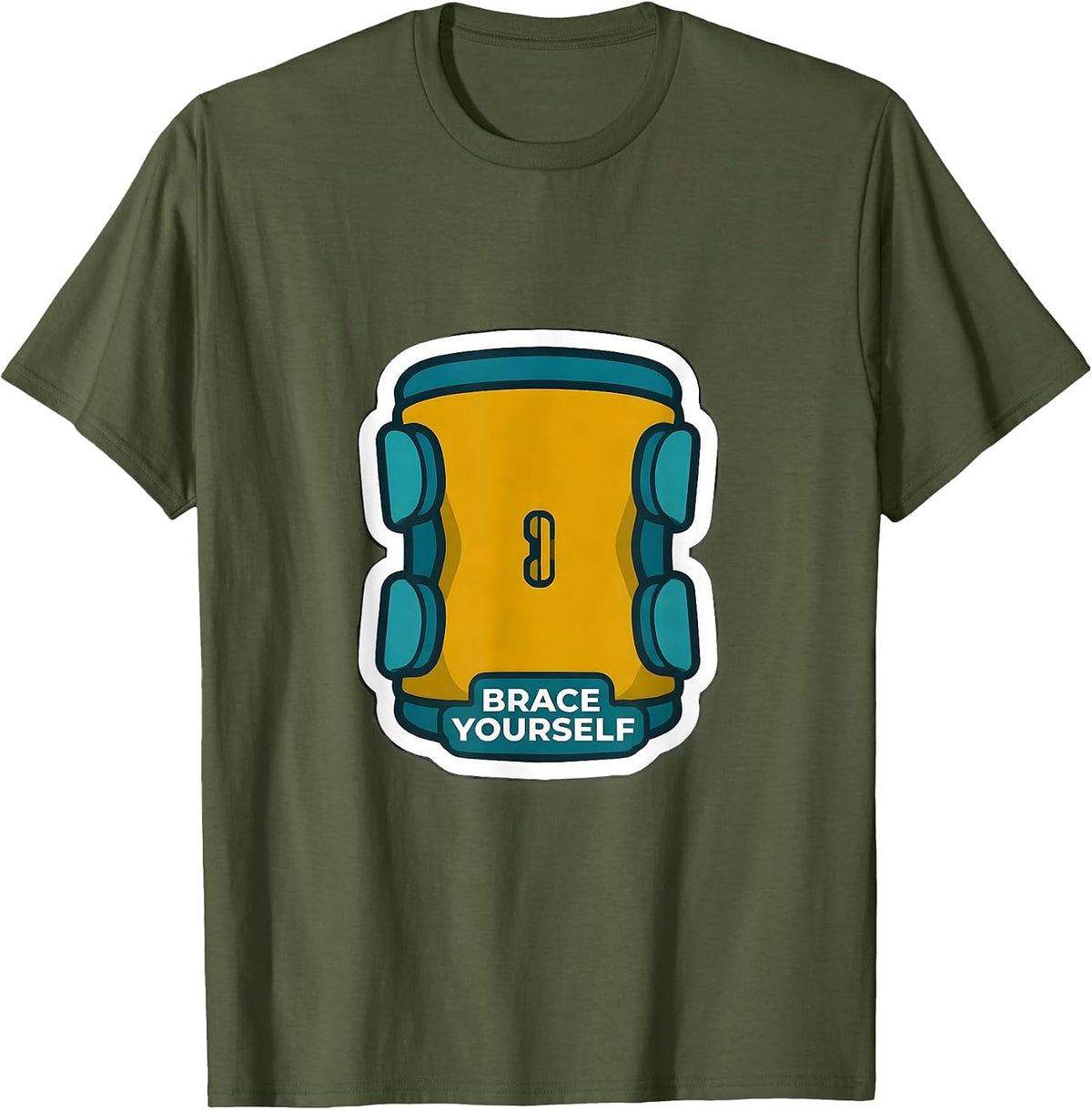 Men's Brace Yourself Funny Physical Therapist PT OT Gift T-Shirt - Olive Green