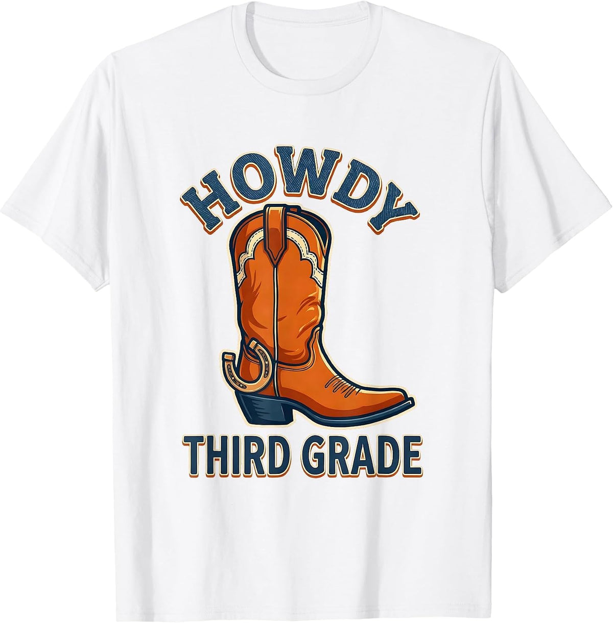 Howdy Third Grade Western Cowgirl Teacher Back To School T-Shirt - White