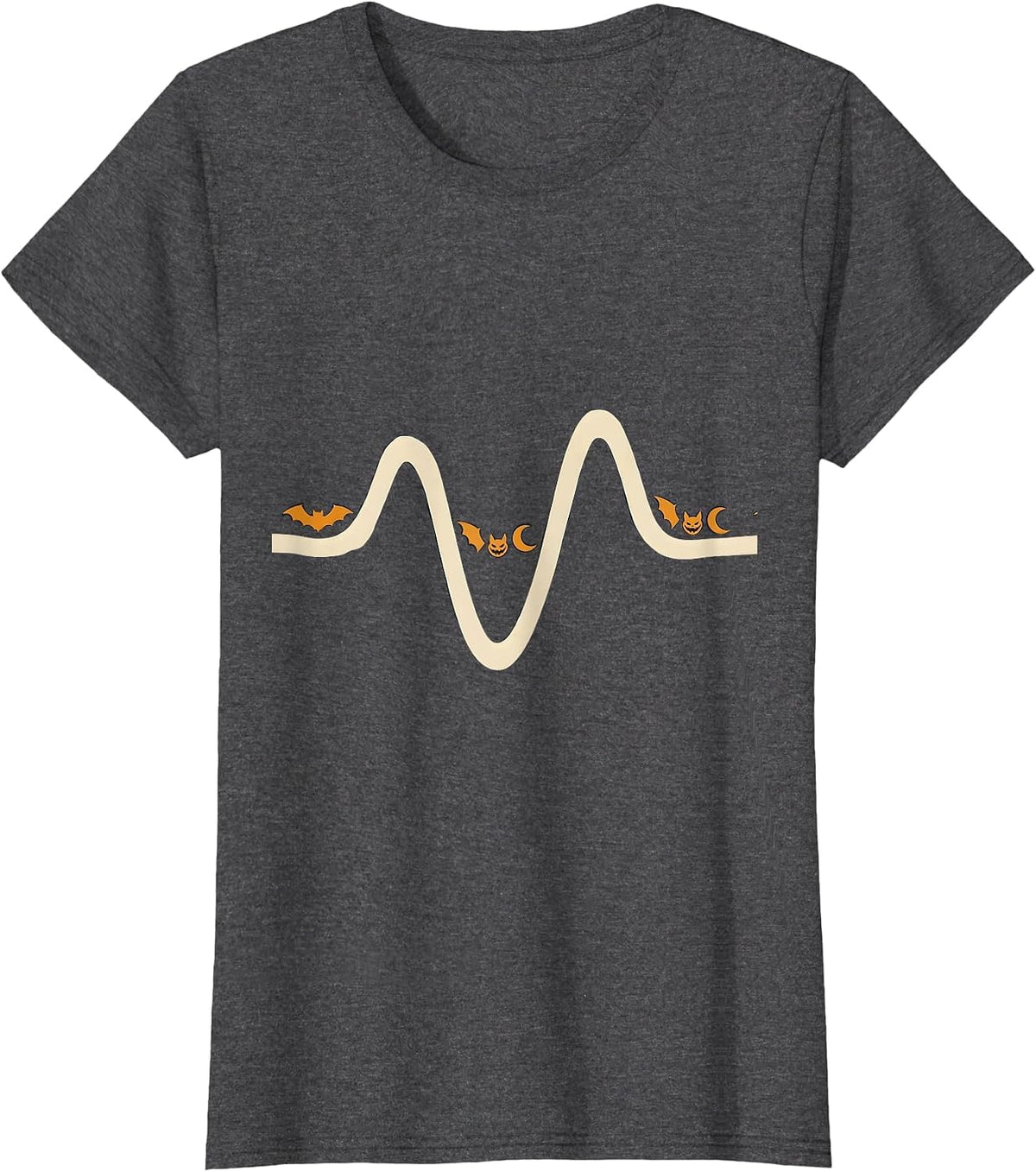 Women's Calm Waveform 911 Dispatcher Halloween Tribute T-Shirt - Dark Heather Grey