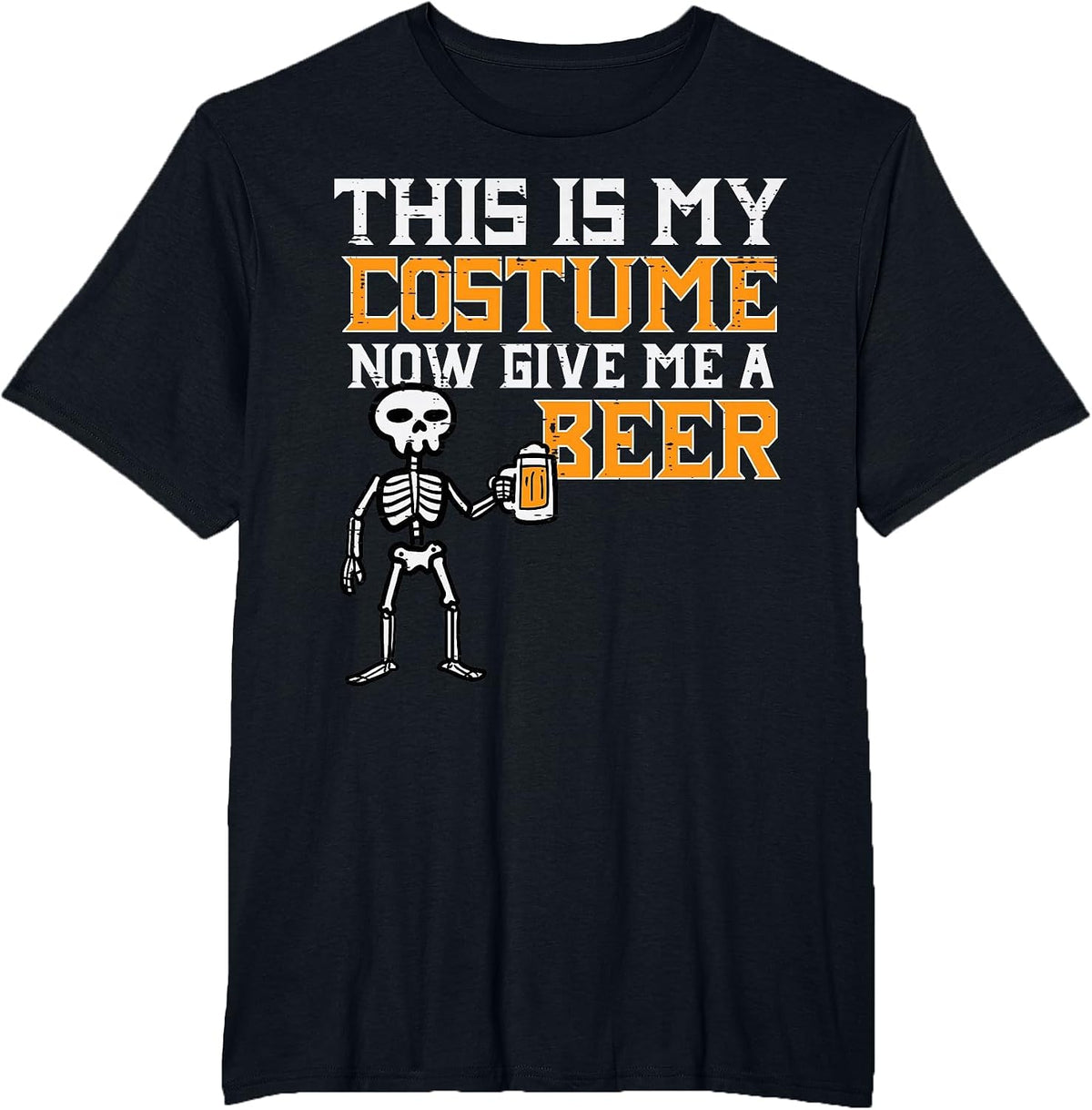 This is My Costume Funny Skeleton Halloween Men Dad T-Shirt - Black