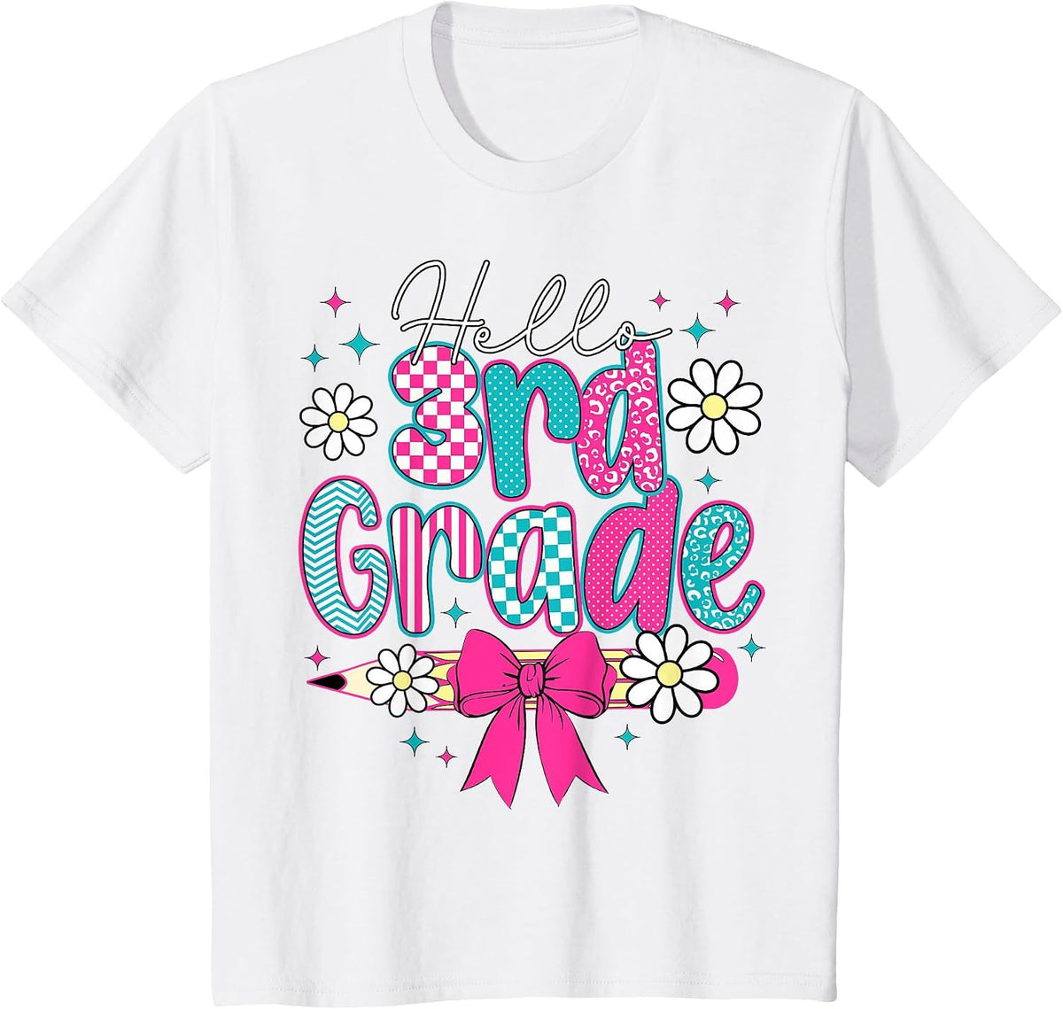 Back to School Hello Third Grade Team 3rd Grade Boys Girls T-Shirt - White
