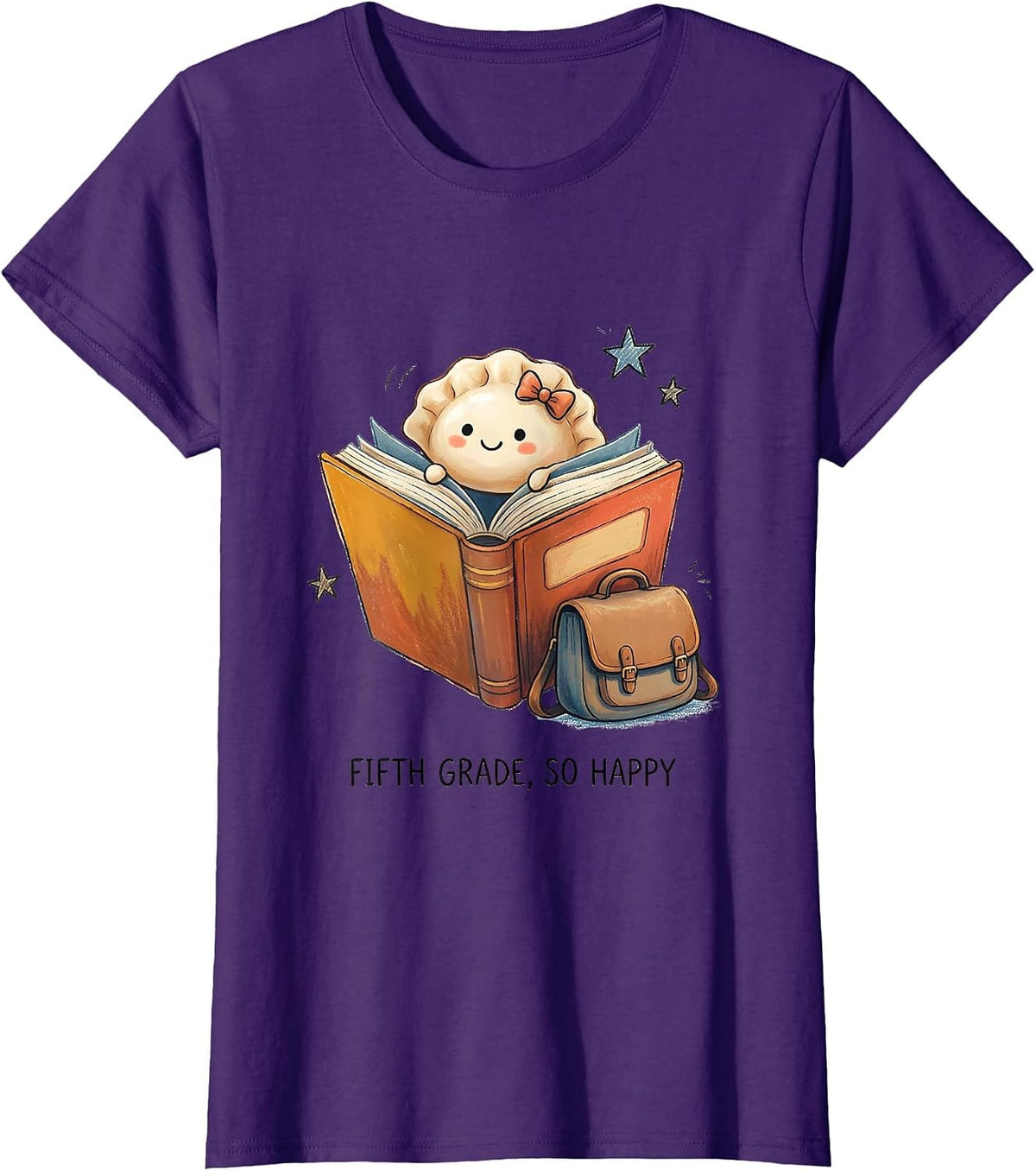 Women's Fifth Grade So Happy Cute Dumpling Kawaii Back to School T-Shirt - Purple