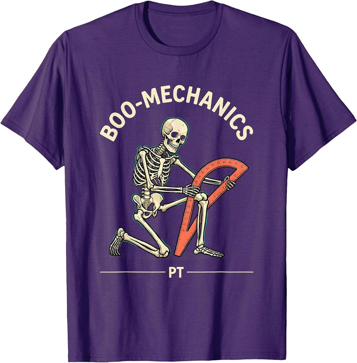 Boo-mechanics PT Funny Physical Therapist Halloween Workwear T-Shirt - Purple