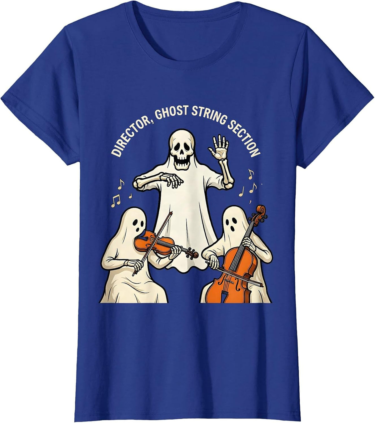 Women's Director Ghost String Section Funny Music Teacher Halloween T-Shirt - Royal Blue