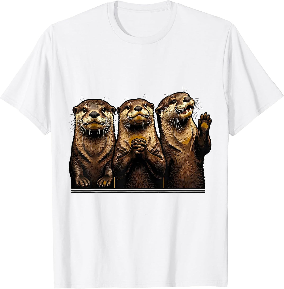Men's Otter Photobooth Funny Animal Portrait T-Shirt - White