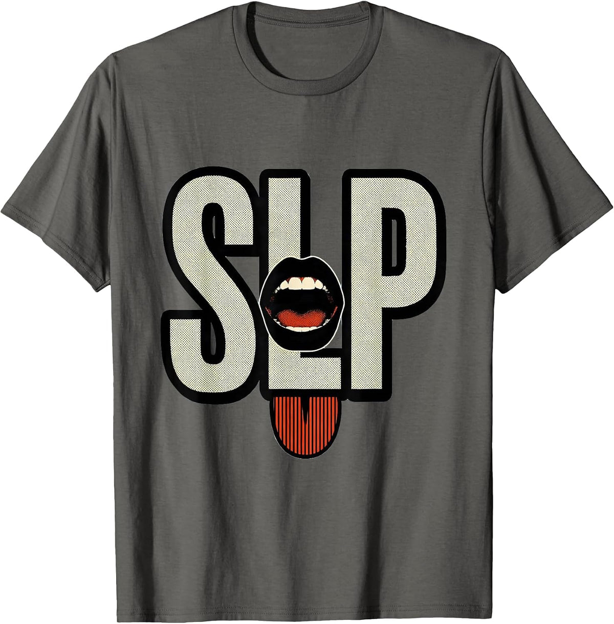 Men's SLP Cute Retro Speech-Language Pathologist Professional T-Shirt - Asphalt Grey