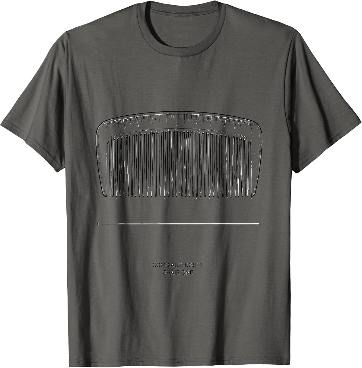 Comb Authority Chair One Funny Hairdresser Barber Gift T-Shirt - Asphalt Grey