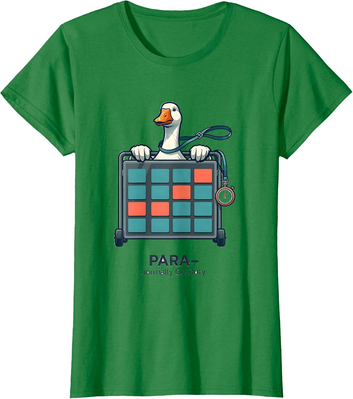 Women's Para-normally On Duty Funny Paraprofessional Goose SPED T-Shirt - Kelly Green