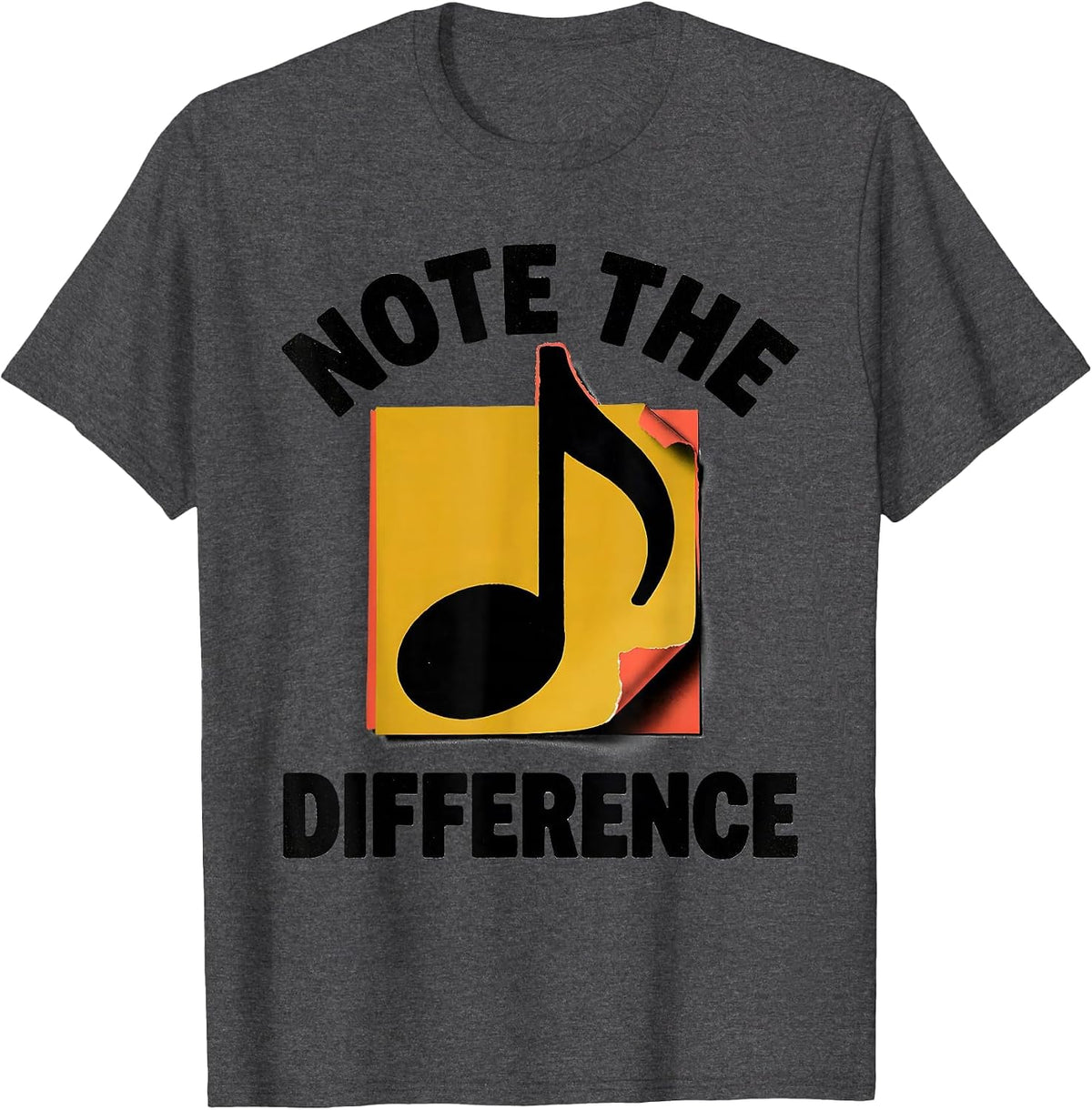 Men's Note The Difference Funny Musician Instrument Humor Music T-Shirt - Dark Heather Grey