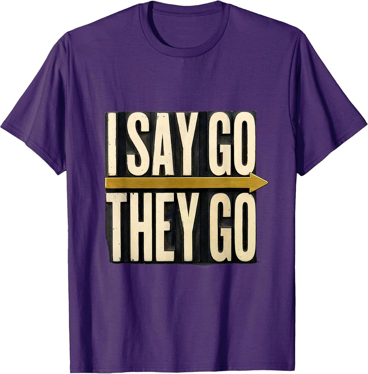 I Say Go. They Go. Thin Gold Line 911 Dispatcher First T-Shirt - Purple