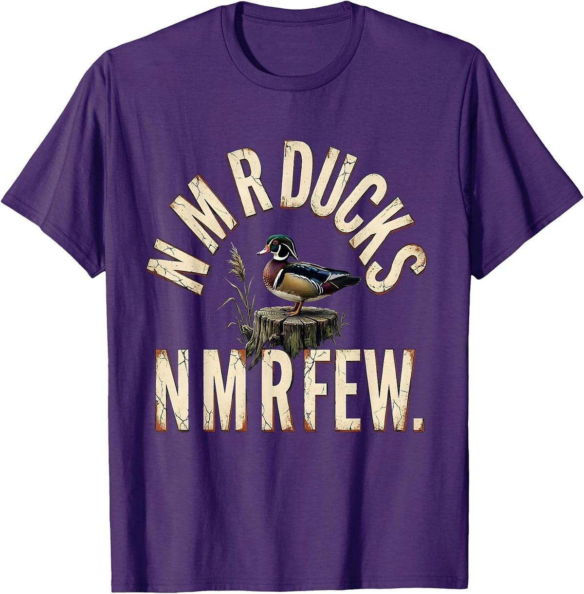 N M R DUCKS N M R FEW Distressed Duck Hunter Hunting Dad T-Shirt - Purple