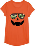 Camo Halloween Pumpkin Sunglasses Funny Boys Camo Halloween T-Shirt - Girls Orange