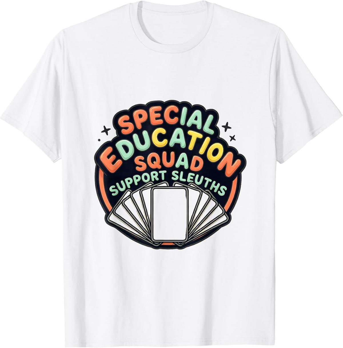 Men's Special Education Squad Support Sleuths Teacher T-Shirt - White