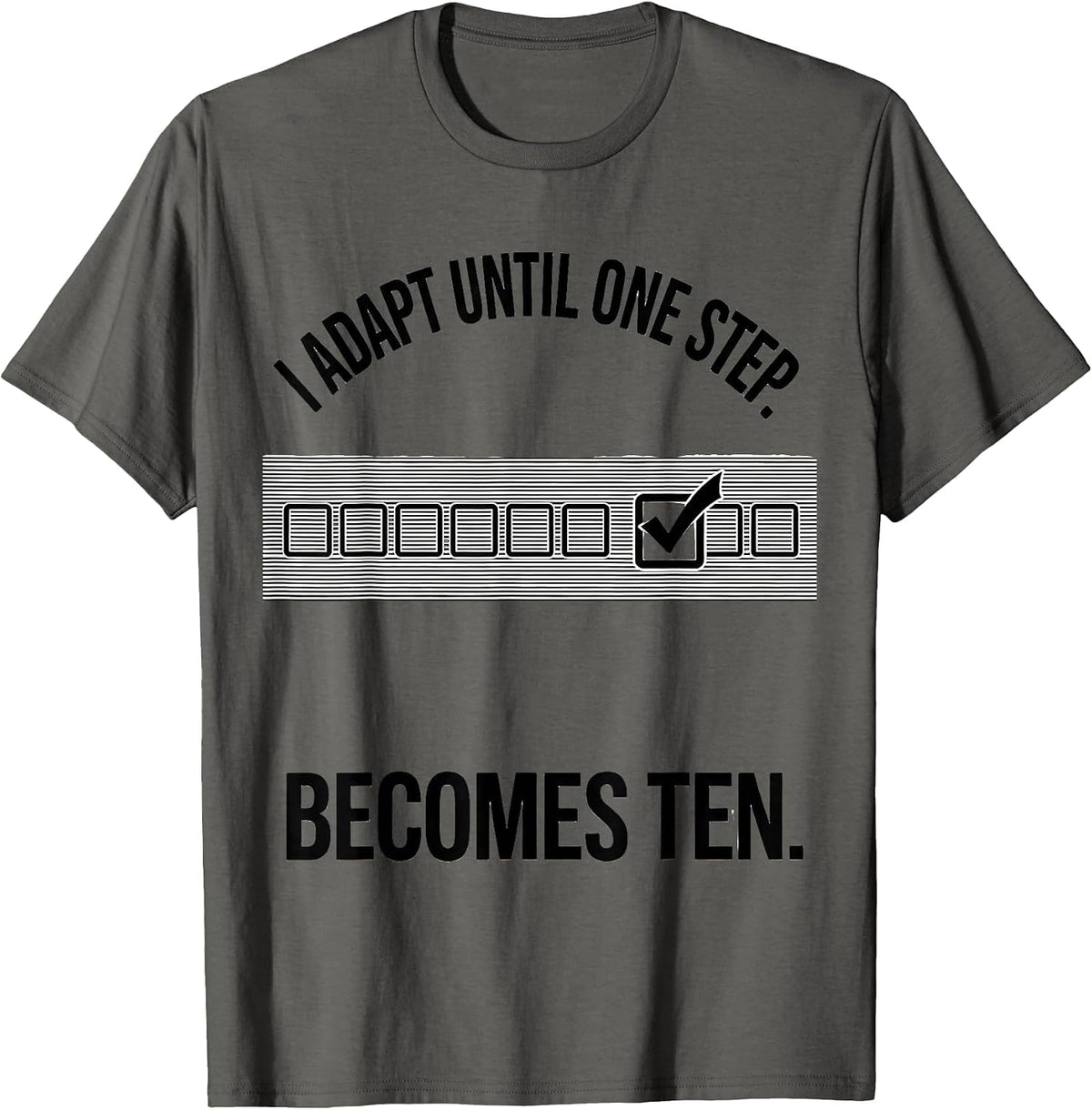 Men's I Adapt Until One Step Becomes Ten Line Art SPED Teacher T-Shirt - Asphalt Grey