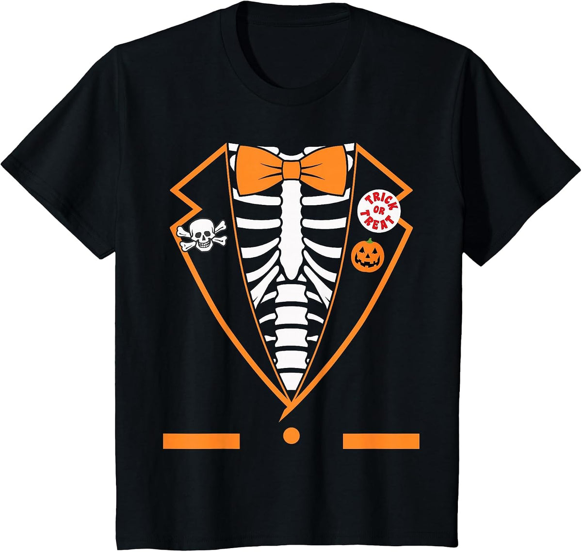 Halloween Costume Funny Skeleton Tuxedo T-Shirt - Black