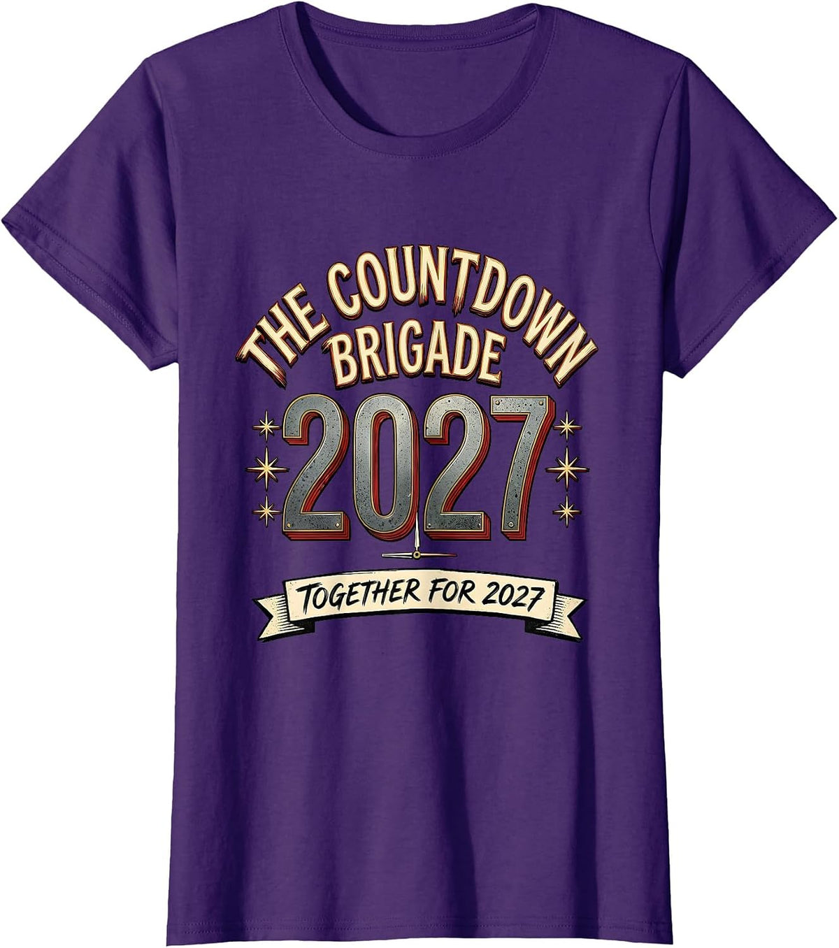 Women's The Countdown Brigade Together For 2027 Family Matching T-Shirt - Purple