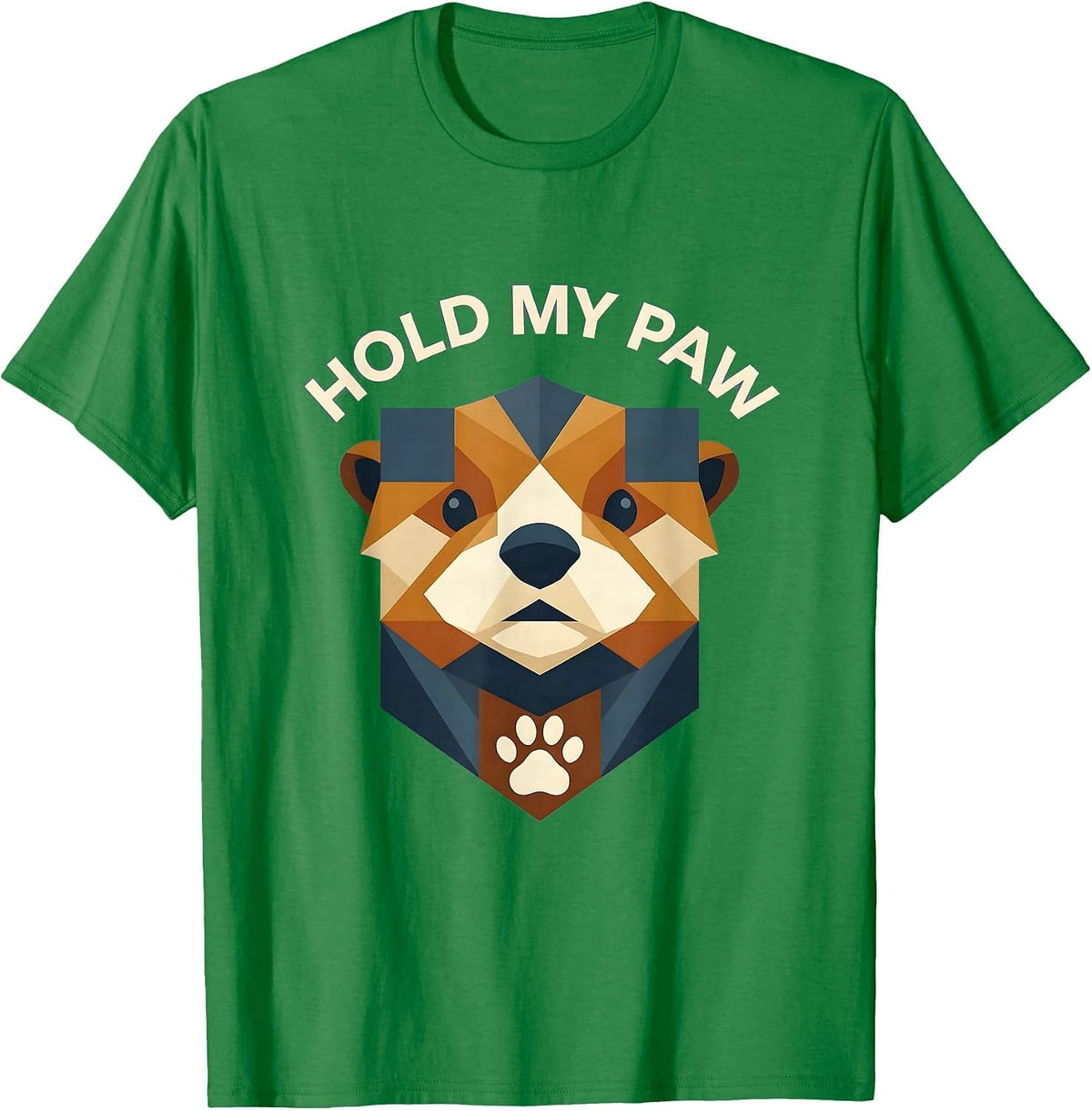 Men's Hold My Paw Cute Otter Design T-Shirt - Kelly Green