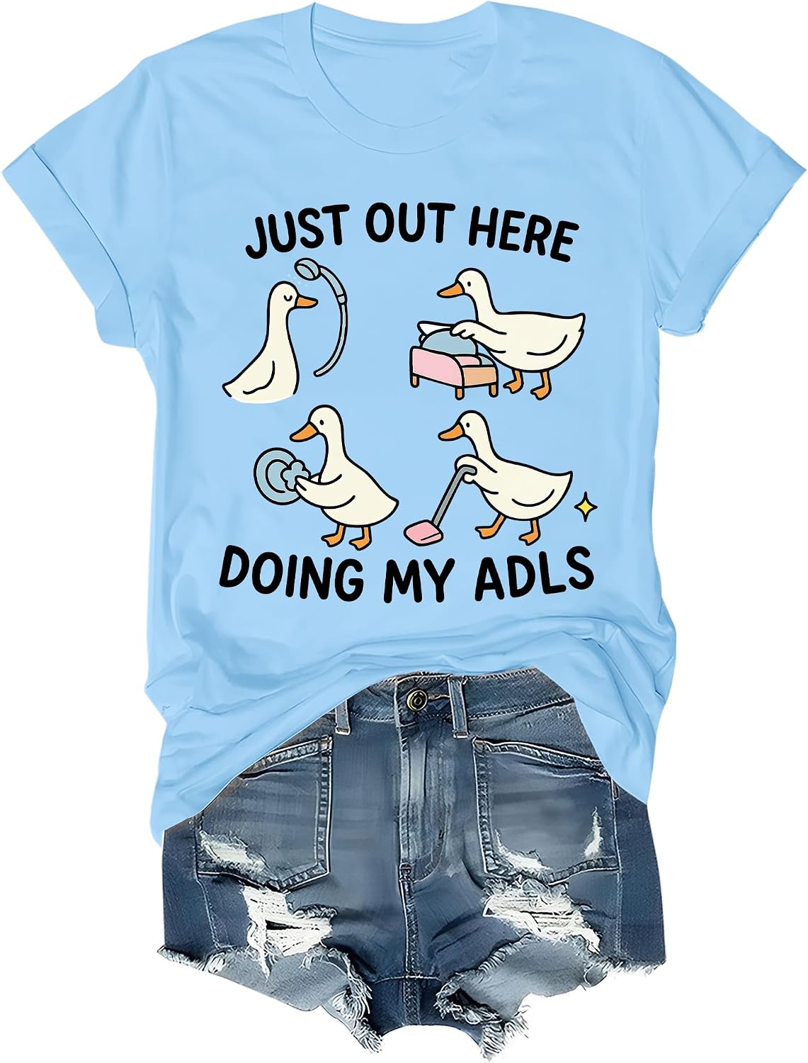 Just Doing My Adls Silly Goose Ot Shirt Funny Occupational Therapist T-Shirt - Sky Blue
