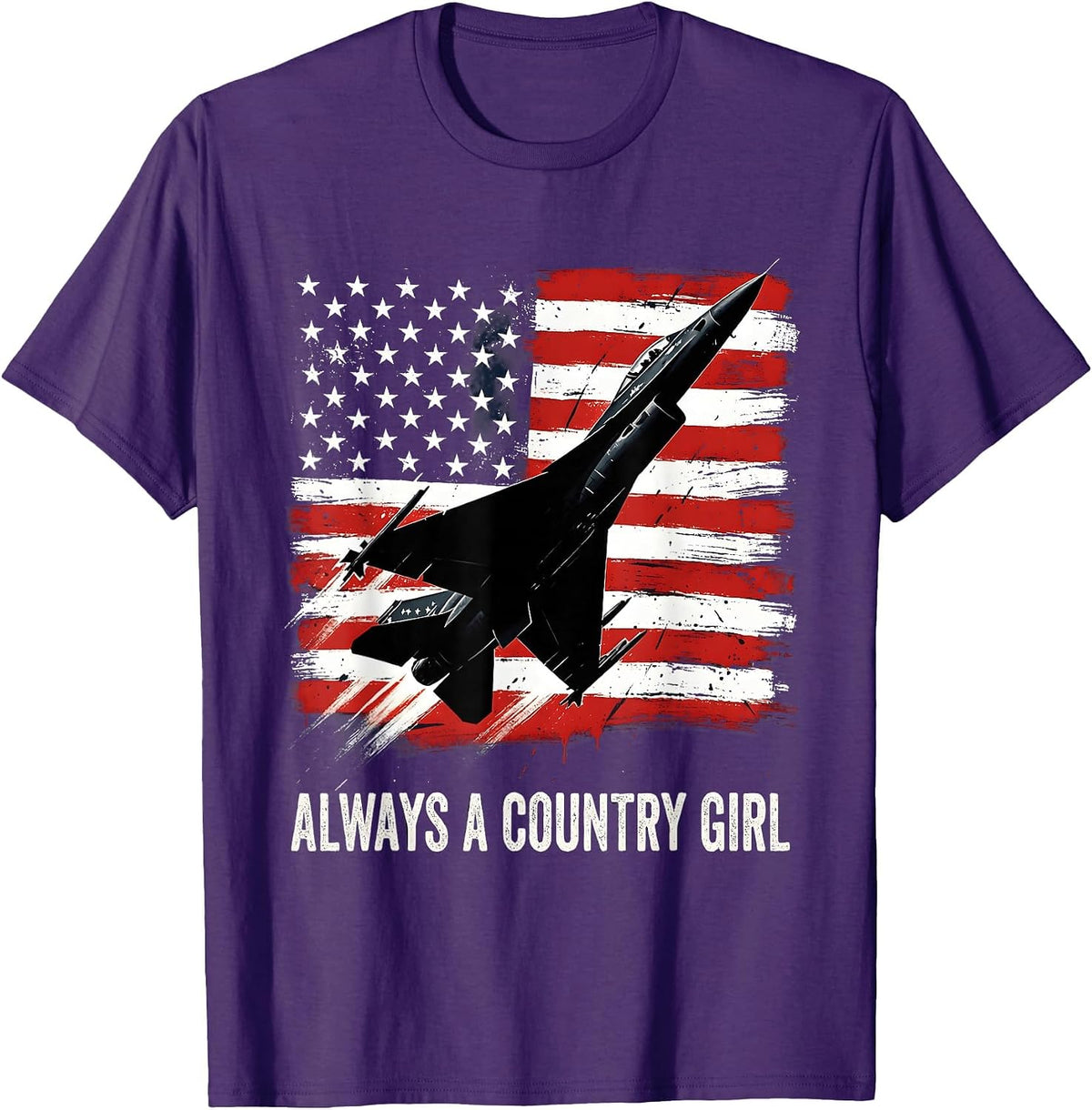 Always a Country Girl Music Lover Design T-Shirt - Purple
