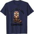 I'm Otterly Good Company Funny Otter Lover Gift T-Shirt - Navy Blue