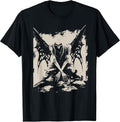 Goth Demon Fallen Fairy Angel Occult Dark Art Alt Aesthetic T-Shirt, Men, Black, Small - As Pictured