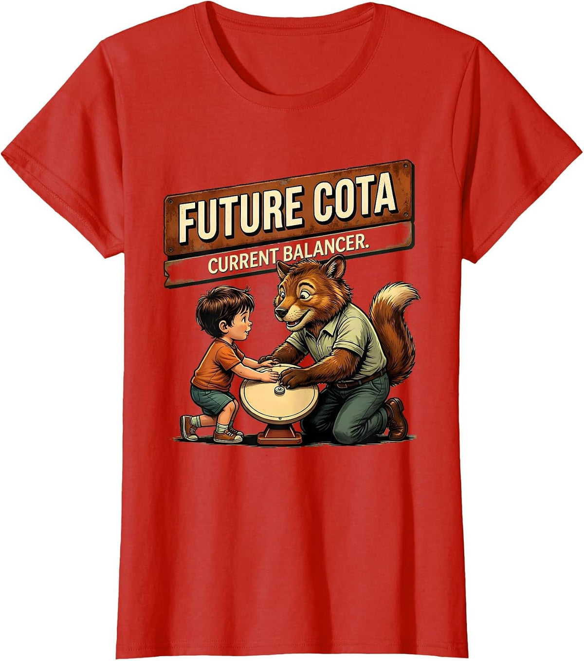 Women's Future COTA Current Balancer Retro Pediatric Occupational T-Shirt - Red