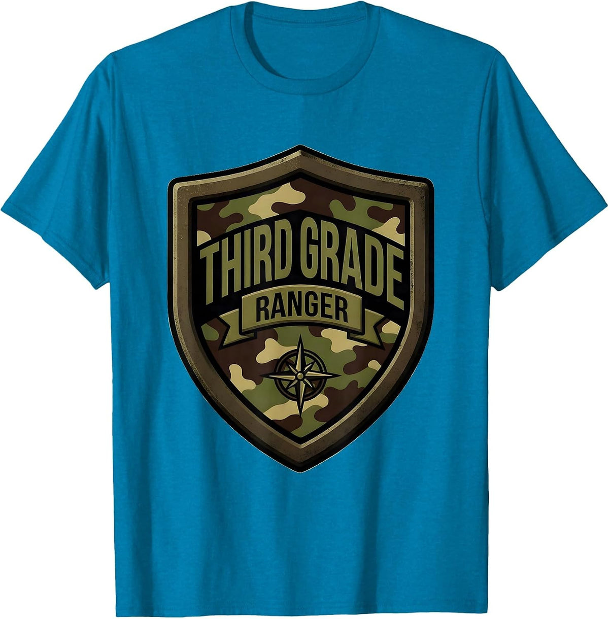 Third Grade Ranger Camo Third Grade Teacher Back To School T-Shirt - Sapphire Blue