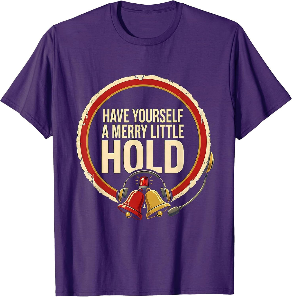 Have Yourself A Merry Little Hold Funny 911 Dispatcher T-Shirt - Purple