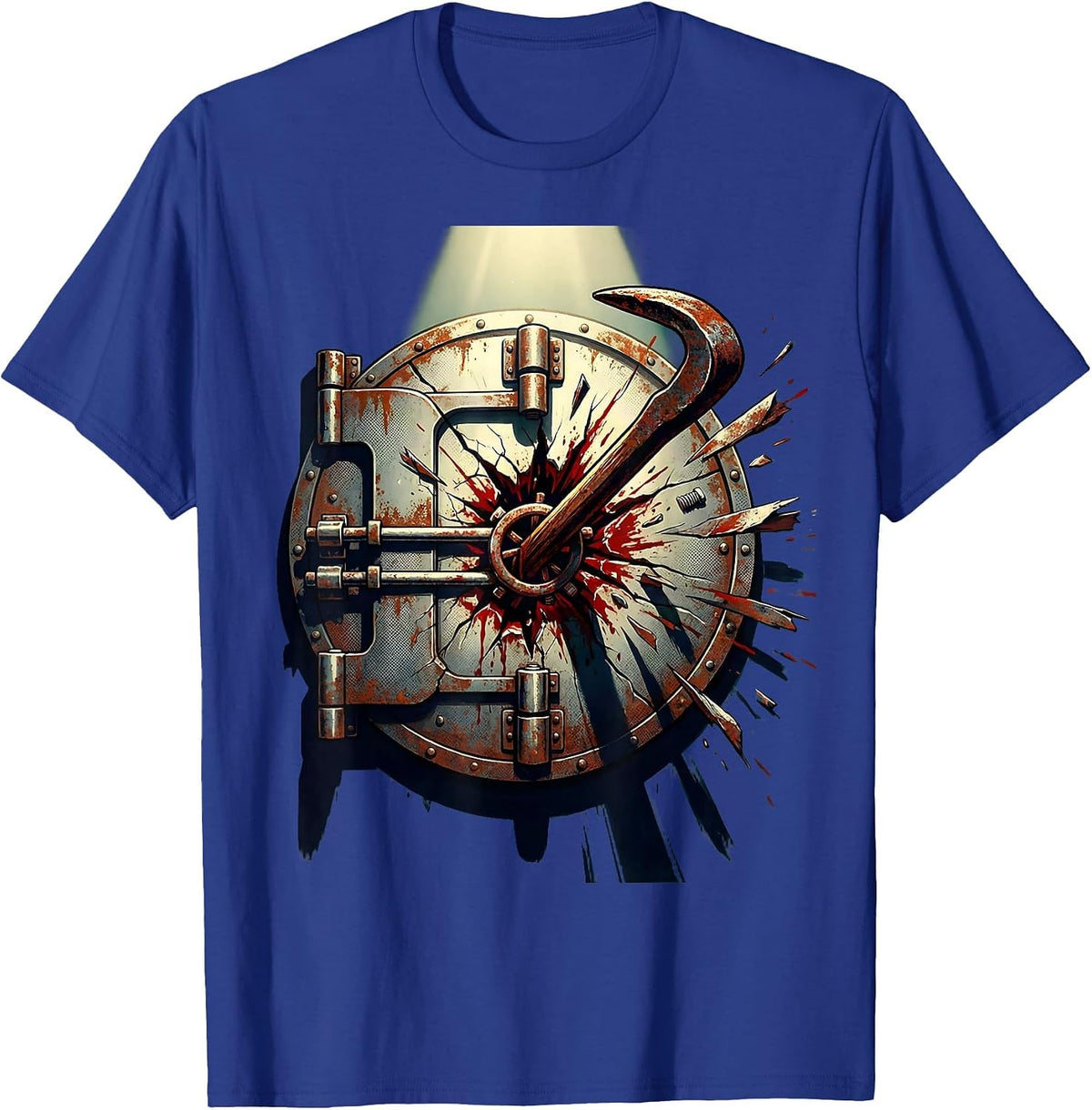 Men's Crowbar Vault Break-In Graphic Design T-Shirt - Royal Blue