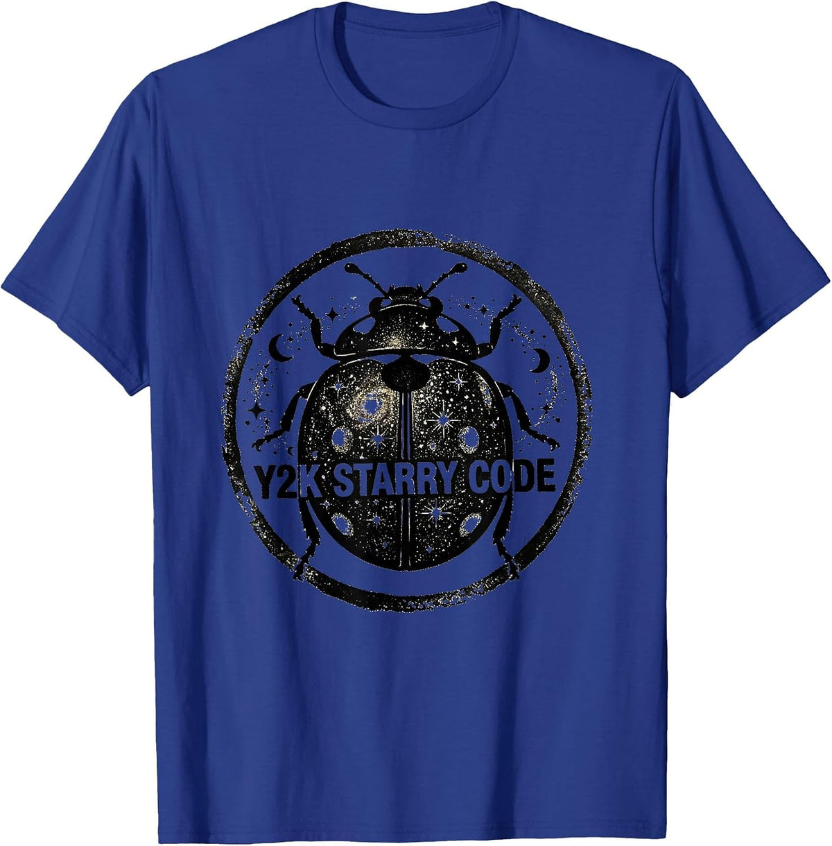Y2K Starry Code Grunge Alt Vintage Celestial Teen T-Shirt - Royal Blue