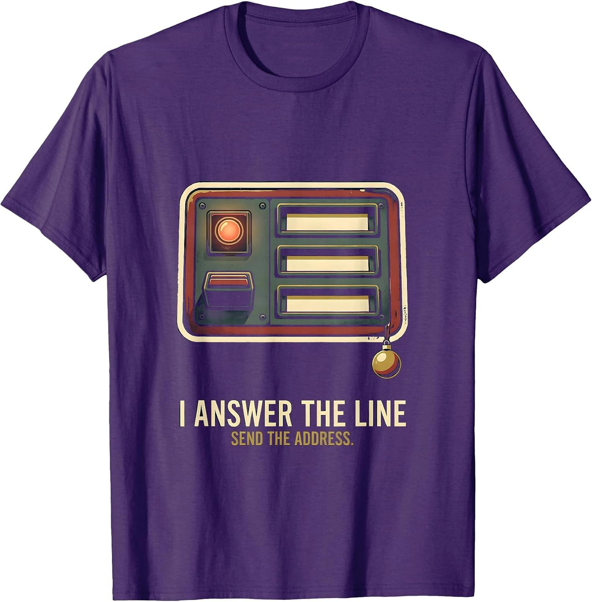 Men's I Answer The Line Send The Address Vintage 911 Dispatcher T-Shirt - Purple