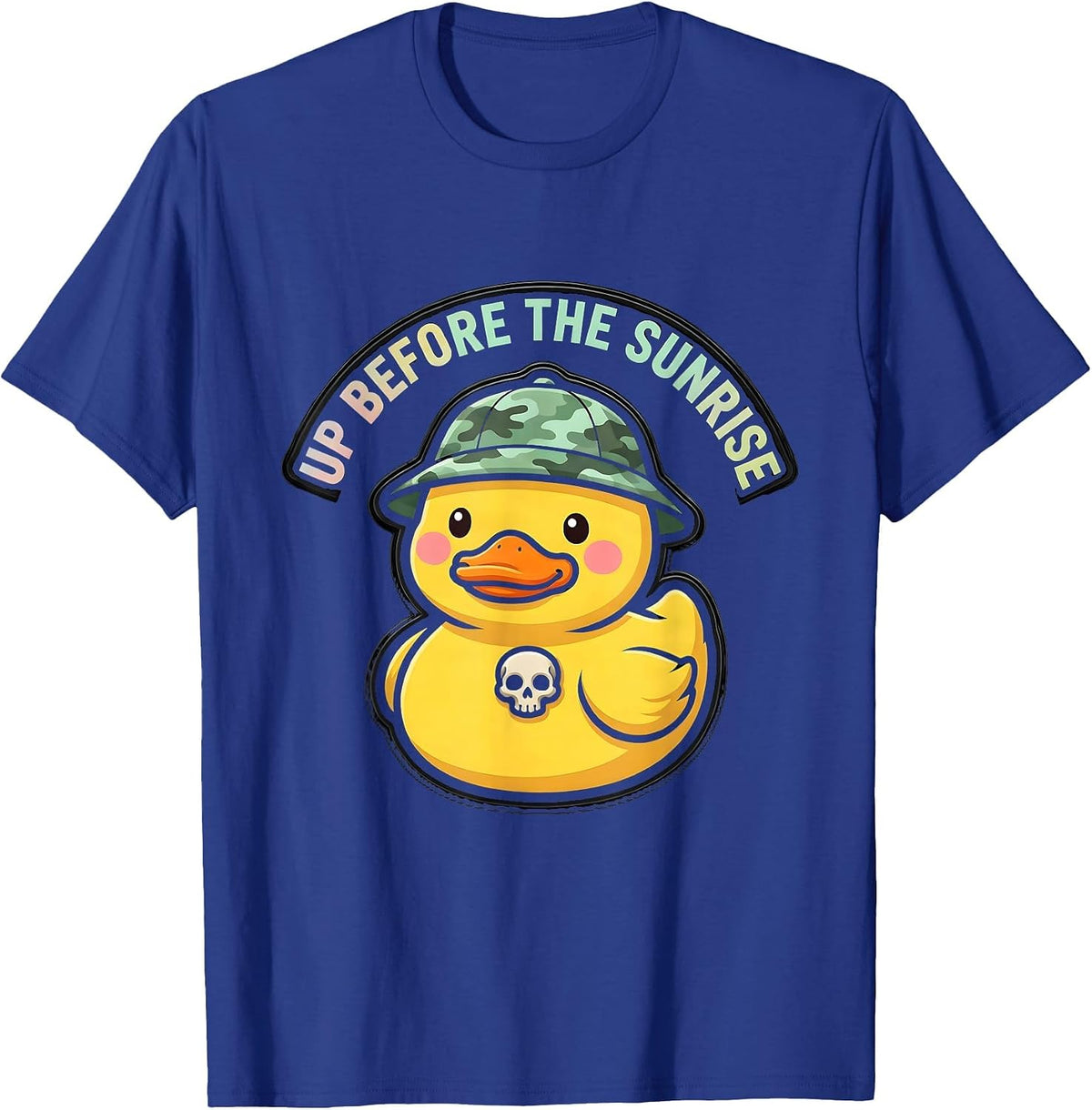 Duck Camo Up Before The Sunrise Hunting Design T-Shirt - Royal Blue