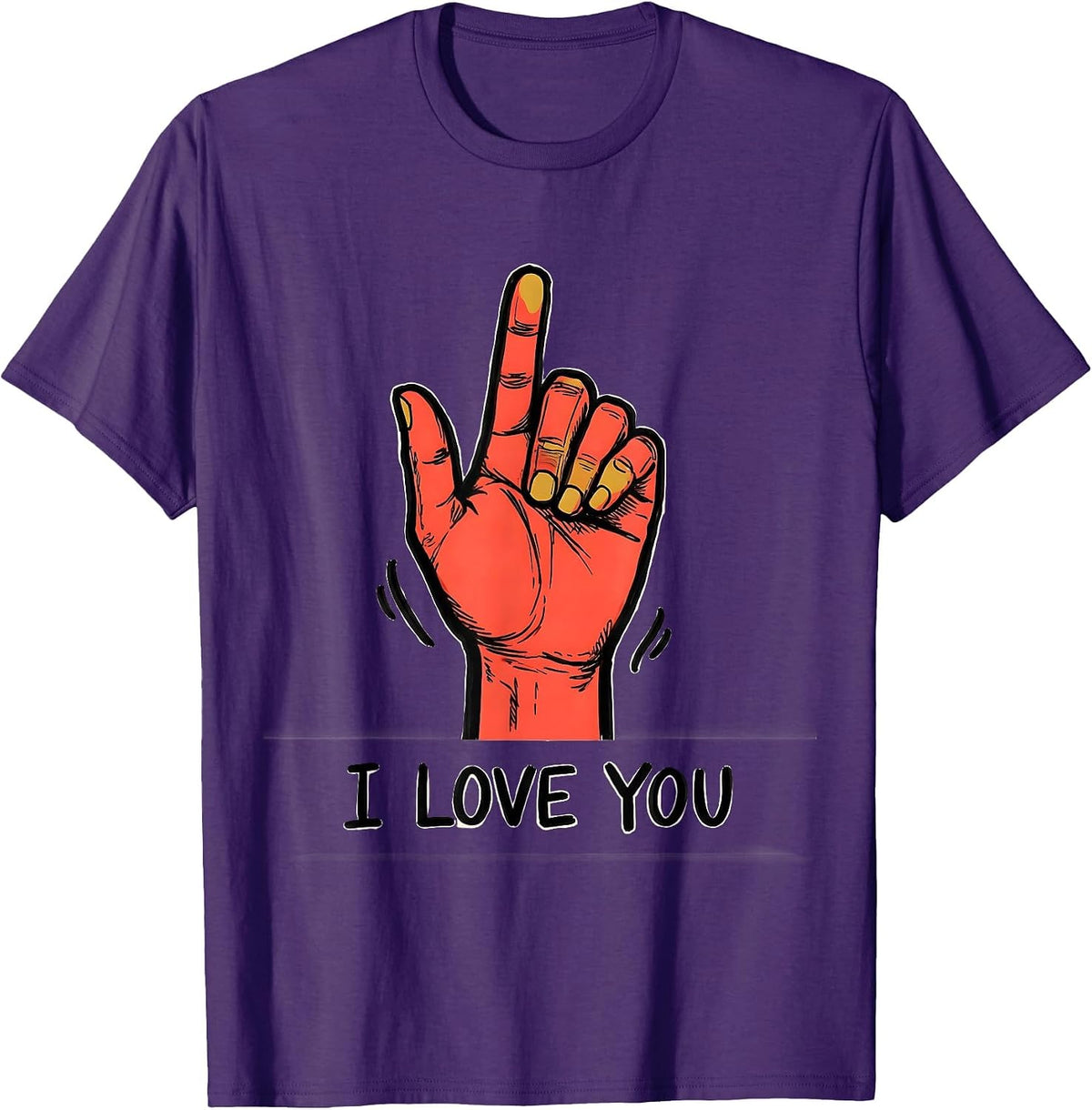 I Love You ASL Sign Language Teacher Humor Interpreter Gift T-Shirt - Purple