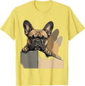 Men's French Bulldog Pocket Pup Cozy Small Breed Puppy Lover T-Shirt - Lemon Yellow