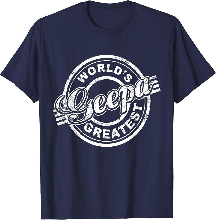 World Geepa Greatest- Father tee - Navy Blue