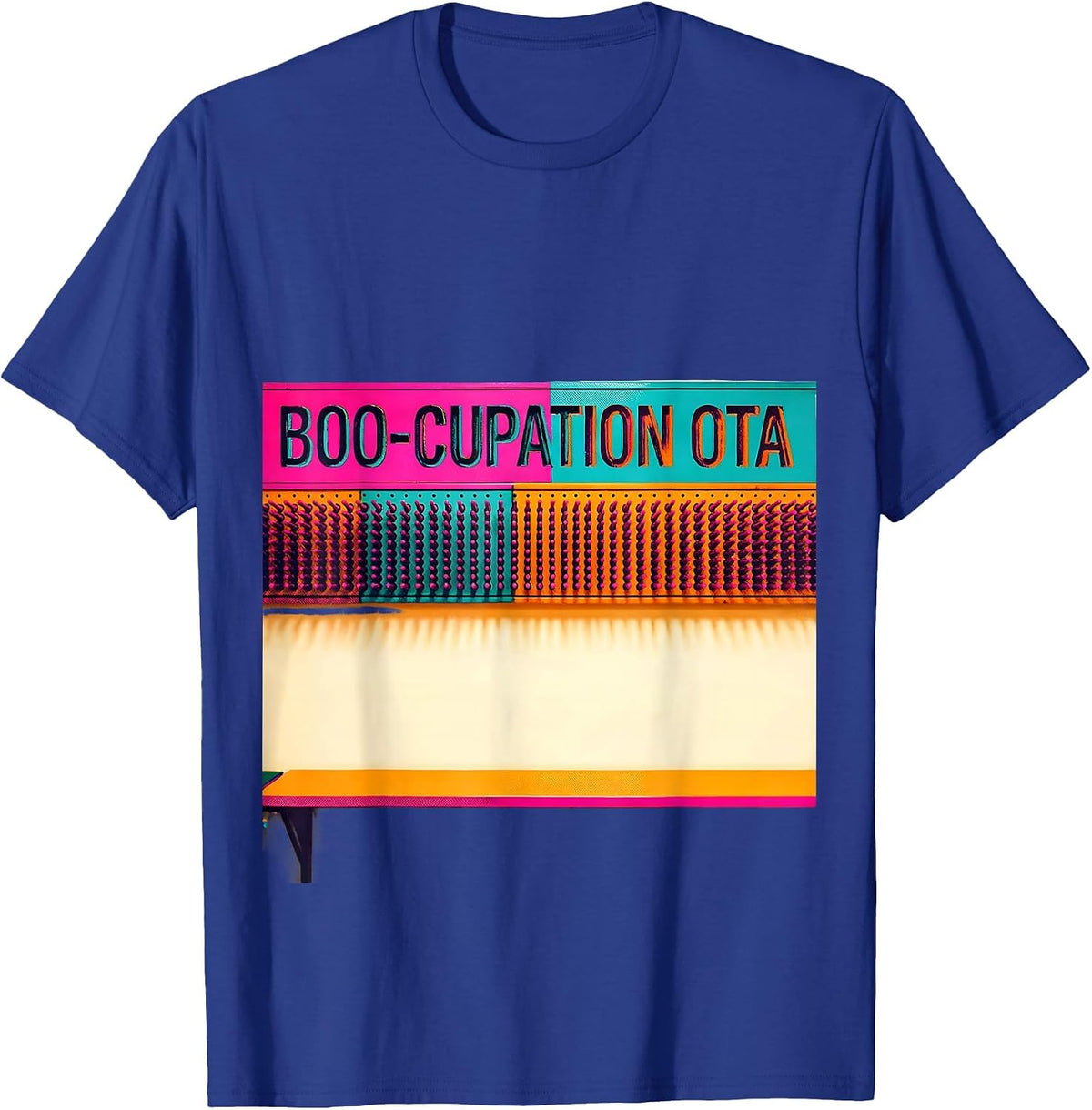 Men's Boo-cupation OTA Risograph Occupational Therapy Halloween T-Shirt - Royal Blue