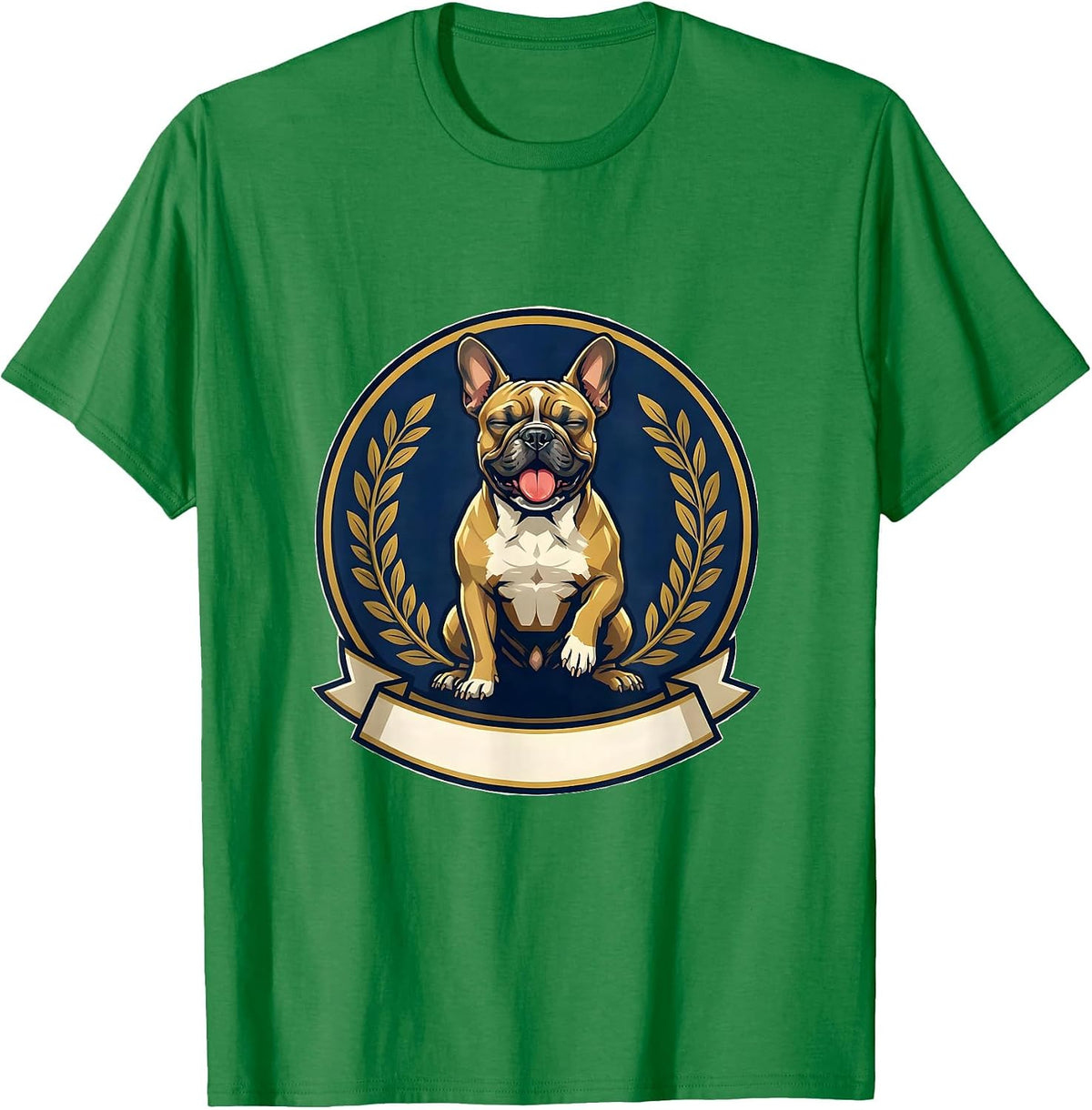 Men's Pittie Crest Pitbull Mom Dog Lover Emblem T-Shirt - Kelly Green